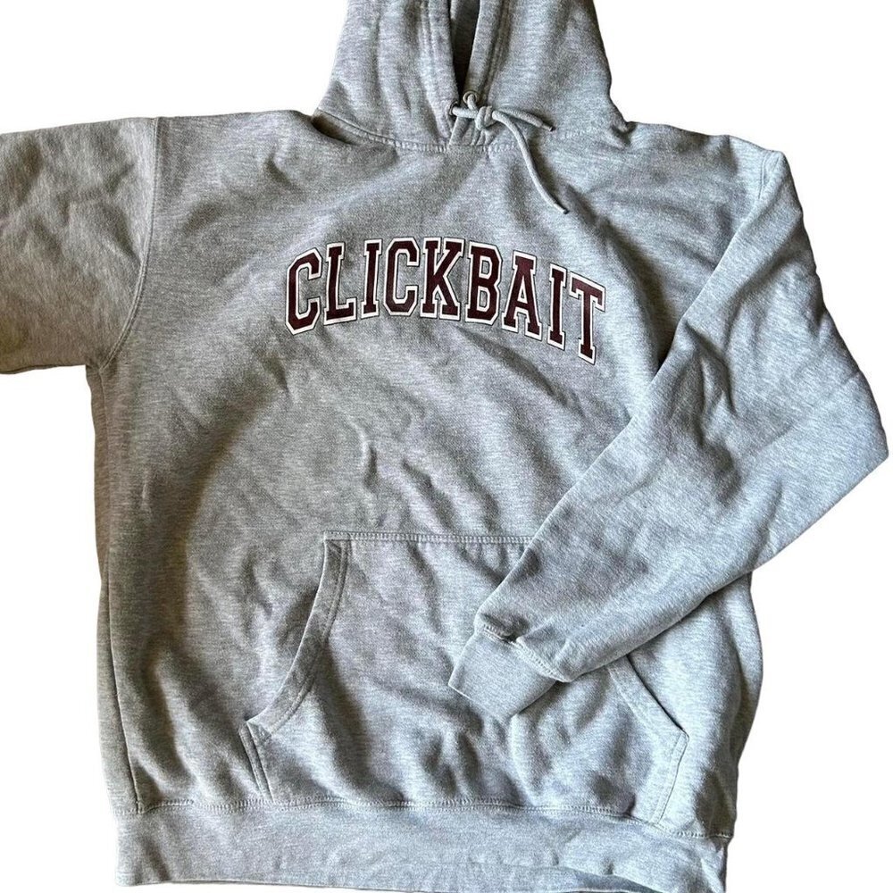 Grey Clickbait Hoodie David Dobrik Size XL
